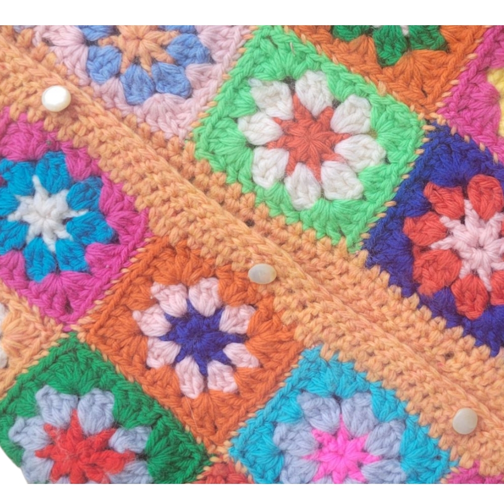 Vintage Baby Granny Square Sleeper Handmade Hippy Retro - Picture 5 of 6